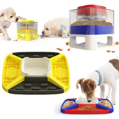 China Sustainable Dog Cat Licking Multi Functional Water Feeder Bowl Dog Food Dish Slow Noise Feeder for sale