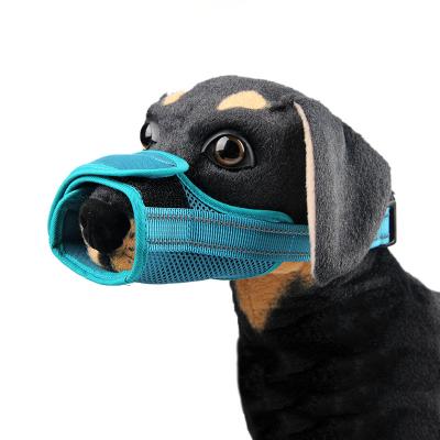 China Safety Adjustable Detachable Buckle Mouth Cover Biting Biting Soft Nylon Anti Chew Muzzles for sale