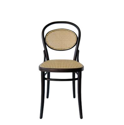 China Modern Nordic Leisure Rattan Chair Wooden Cane Wicker Lazy Restaurant Dining Chair for sale