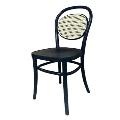 China Modern Family Nordic Luxury Hotel Living Room Solid Wood Back Rattan Dining Chair for sale