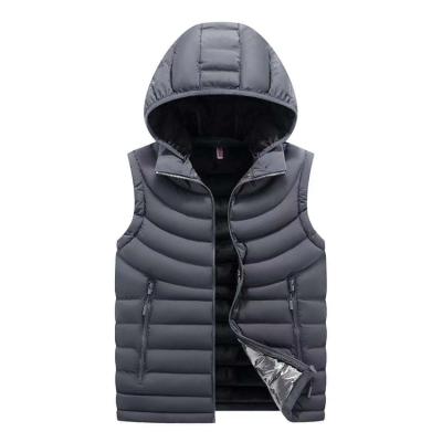 China Anti-wrinkle winter men's polyamide fabric sleeveless zip plus velvet 100%polyester cotton padded vest fur lining for sale