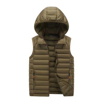 China Anti-wrinkle Winter Hood Zipper Detachable Closure Men Padded Vest Cotton With Side Pockets for sale