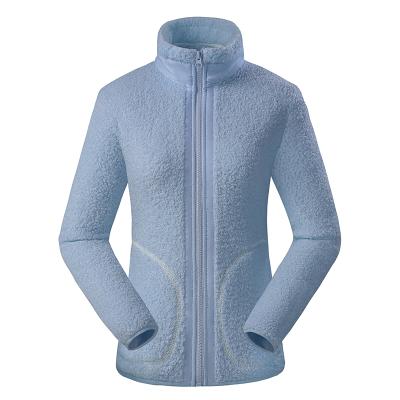 China Tiktok sales polyester women waterproof warm fleece jacket with zipper with 1*1 rib accept custom label for sale