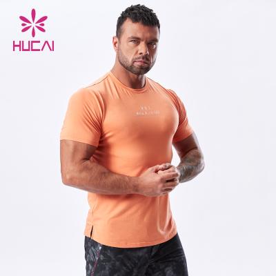 China 2022 Wholesale QUICK DRY New Gym Use Custom Logo Polyester Soft Quick Dry Moisture T-shirts Gym Shirt Running Men Workout Wicking for sale