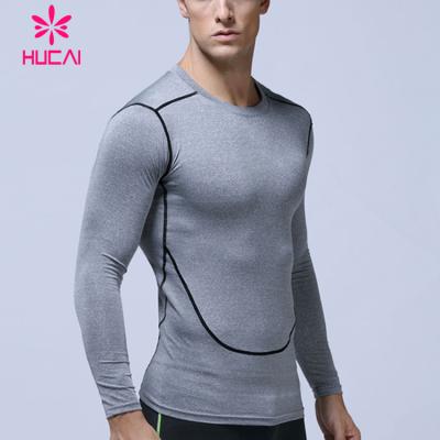 China Wholesale Anti-Wrinkle Men's Gym Clothes Compression T-Shirt Men's Long Sleeve Fitness Shirts for sale