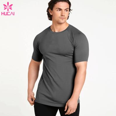 China Wholesale QUICK DRY Gym Workout Exercises T-shirt Men's Muscle Fit Cotton Slim White Gym T-Shirt for sale