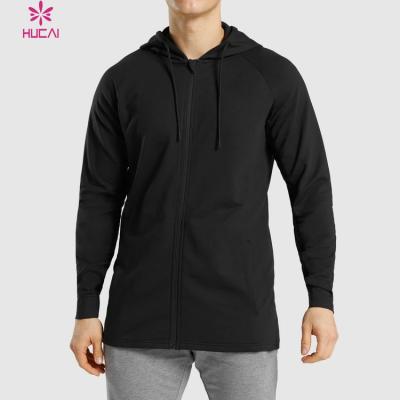 China Customized Adult High Quality Black Sportswear Anti-UV Terry French Plain Sweatshirt Hoodies Men for sale