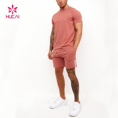 China Breathable Gym Muscle Men's Tee Tops And Biker Shorts Athletic Sports Set Summer Slim Fit Crewneck Sleeve T-Shirt And Shorts Set for sale