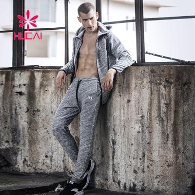 China Wholesale Tech Sportswear Fleece Breathable Jogging Suits Custom Men's Simple Striped Fitness Tracksuit for sale