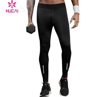 China Wholesale Breathable Gym Clothing Men Legging Running Man Tight Reflective Strip Spandex Gaiters Sublimation for sale