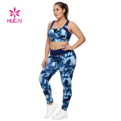 China 2020 women yoga set breathable hot fitness clothing sleeveless plus size bra and leggings plus size activewear set for sale