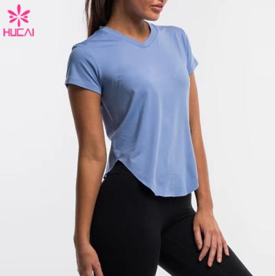 China Wholesale Breathable Modal Spandex Women Short Sleeve Gym Workout Sports T-Shirt for sale