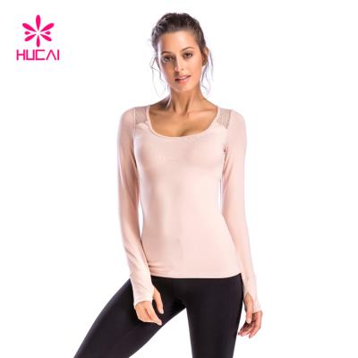 China Sports Apparel Breathable Custom Fitness Yoga Wear Women Long Sleeves Shirts for sale