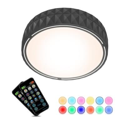 China Round Black Dimmable Ceiling Light Outdoor Mounted Battery Operated LED Ceiling Light for sale