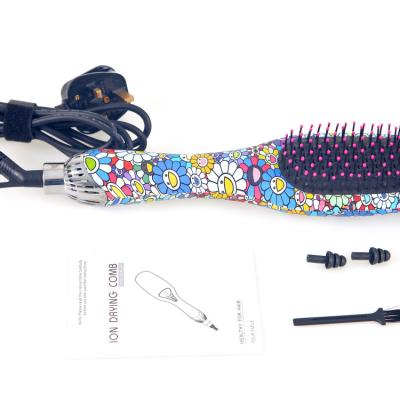 China Ionic Brush Hair Straightener Drier Bristle Blow Dryers With Comb for sale