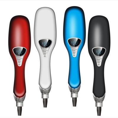 China - 2021 New Arrival Professional Hot Air Infrared And Ionic Styling Brush Round Anti-scald Hair Straightener Hot Comb for sale