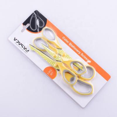 China Eco-friendly TPR Soft Handle Color Blade School Scissors for sale