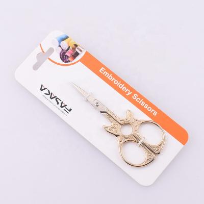 China Eco-friendly 3.5 inch stainless steel with gloden plated small embroidery scissors for sale