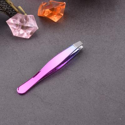 China Straight Eyebrow Tweezers Mini Stainless Steel False Eyelash Extension Customized Logo Accept 3000 Pcs for sale