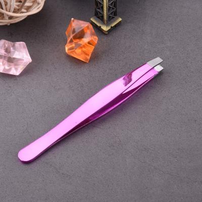 China Custom Eyebrow Wholesale Private Label Logo Stainless Steel Eyebrow Tweezers for sale