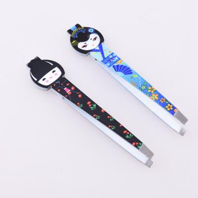 China Japanese Eyebrow Girl Model Stainless Steel Eyelash Tweezers for sale