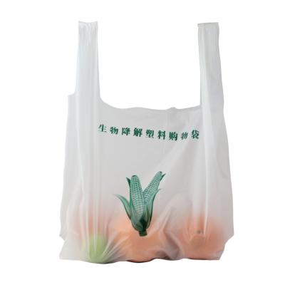 China 100% Biodegradable High Quality Grocery Supermarket 100% Biodegradable Shopping Vest Bags Compostable Poly Bags for sale