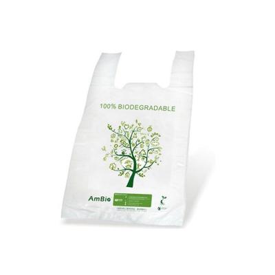 China 100% Factory Supply Supermarket Pharmacy Packaging Shopping Bags Full Biodegradable Vest Bags Disposable Bags for sale