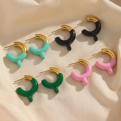 China Lovely Cute Summer Ice Cream Drop Enamel Circle Earring Cute Earings For Girls Colorful Earring for sale