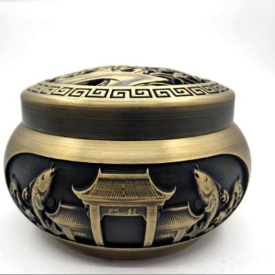 China Chinese Pure Brass Handcrafted Censer Coil Sticker Tower Incense Fragrance Censer For Home Meditation Incense In Stock For Sale for sale