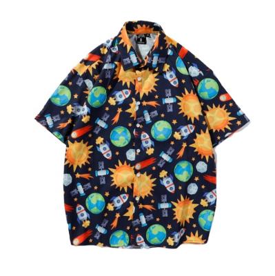 China Anti-pilling Quality Mens Spaces Hawaiian Vacation Quick Dry Beach Wear Shirts Style Tops Men's Casual Tropical Printed Shirts for sale