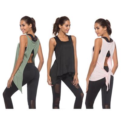 China New Style Women's Anti-Static Backless Fitness Tops Casual Loose Quick-Dry Sports Tank Yoga Vest Sleeveless Shirt Tops for sale