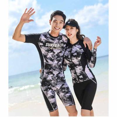 China New Design Men Women Swimwear Diving Two Piece Sets Long Sleeve Short Swimsuit Quick Dry Sun-protective Anti-UV Sunscreen for sale