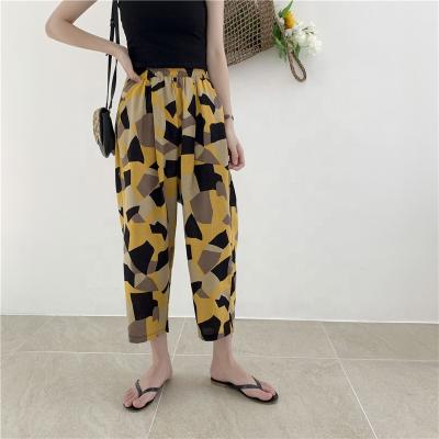 China Women's Anti-Static Summer Pants Lady Canvas Casual Pants Printing New Harem Style Factory Supply Cotton for sale