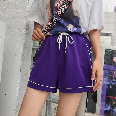 China Women's Sustainable Sports Shorts Letter Print Loose Vintage Casual Style Boyfriend Shorts Chic Shorts for sale