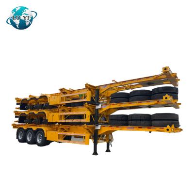 China Truck trailer 3 axles 40ft chassis skeleton transport container semi trailer for sale for sale