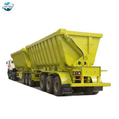 China Truck Trailer 3 Axle 4 Axle 40T 60T Tipper Heavy Duty Side Semi Truck Trailer for sale