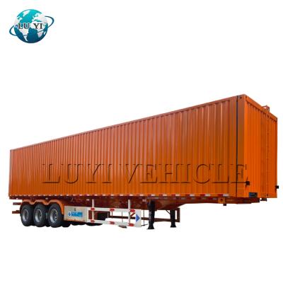 China Truck Trailer 2 3 4 Axles 80 Ton Dry Van Semi Trailer 53 ft Container Cargo Van Dry Wing Fence Trailer for sale