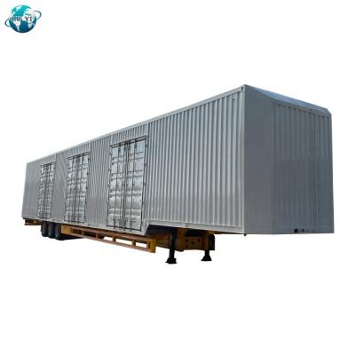 China Truck trailer 2020 LUYI best selling 3 axles 40ft 53ft boxed utility box van type semi trailer on sale for sale