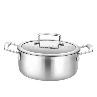 China Sustainable Two Handle Restaurant Cooking Pot Pan 20cm Pure Titanium Heat Conduction Easy Cookware Sets Stocked Metal Eco-friendly for sale