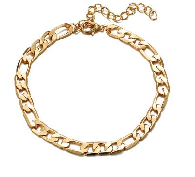 China FASHIONABLE Hot Selling 18K Gold Plated Free Women Stainless Steel Tarnish Free Women Anklet Figaro Ankle Chain Foot Chain Jewelry for sale