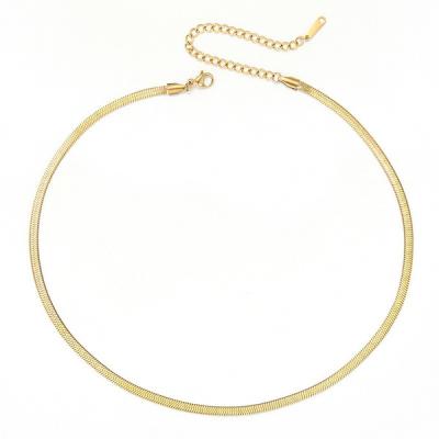 China FASHIONABLE Aesthetic Gold Stainless Steel Necklace Snake Chain Choker Necklace Women Necklaces For Women Wholesale Jewelry for sale