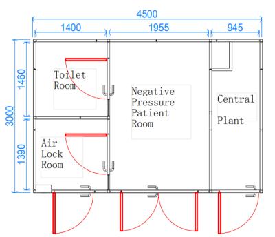 China food & Beverage Factory Clean Room Modular Mobile Clean Lab With Air Shower And Pass Box for sale