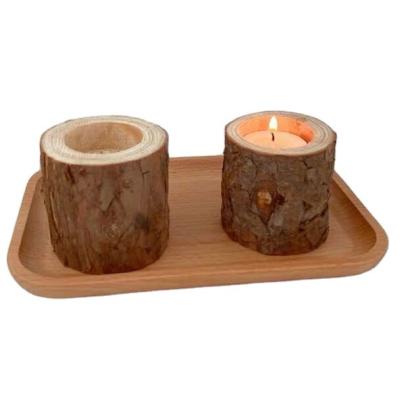 China USA Wooden Tea Light Candle Holders Personalized Wooden Tealight Votive Holder To Wedding Centerpieces For Table for sale