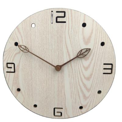 China Alarm Clock Wooden Round Digital Wall Clock Europe Table Clock Home Decor For Wall Battery Operated for sale