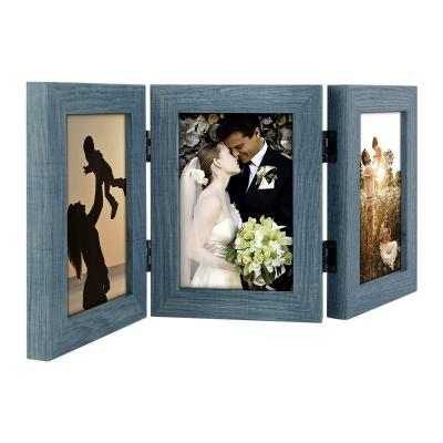 China Floating Picture Frame Family Picture Frame Set 8x10 5x7 11x14 Photo Folding Wooden Collage Frame for Living Room Bedroom for sale