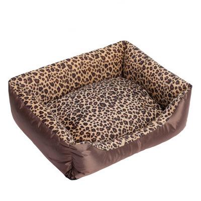 China Fashionable Autumn/Winter Print Square Pet Nest Leopard Removable And Washable Pet Sofa Bed for sale