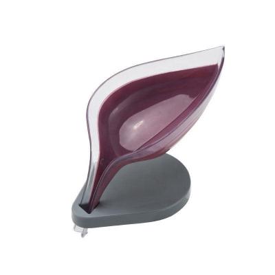 China Modern New Design Multifunctional Soap Box Leaf Shape Plastic Soap Holder For Home Bathroom for sale