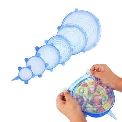 China 6Pcs Silicone Stretch Lids Popular Viable Food Wrap Covers Expandable Seal Bowl Keeping Food Fresh for sale