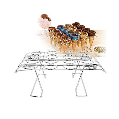 China Sustainable New Design Cupcake Cones Baking Rack 16 Cavity Ice Cream Cone Cupcakes Holder for sale