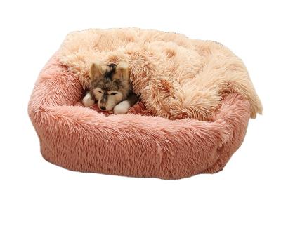 China 2021Plush Mechanical Faux Fur Pet Wash Nest Winter Square Dog and Cat House Mechanical Wash Dog House Pet Bed Rest Indoor Cozy Nest for sale